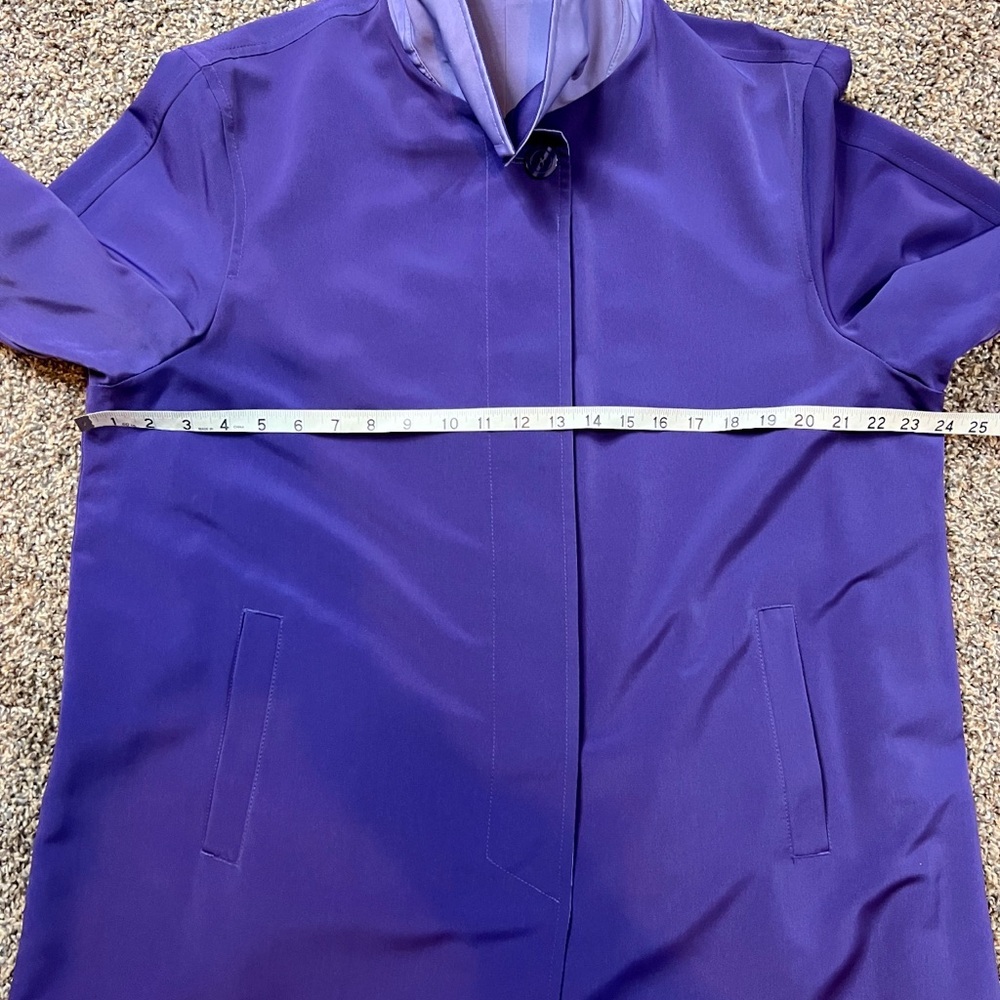 Fleet‎ Street Reversible Jacket Coat  Purple Silk Pockets Button Up Size Large - Picture 7 of 11